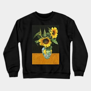 Sunflowers On Gold Crewneck Sweatshirt